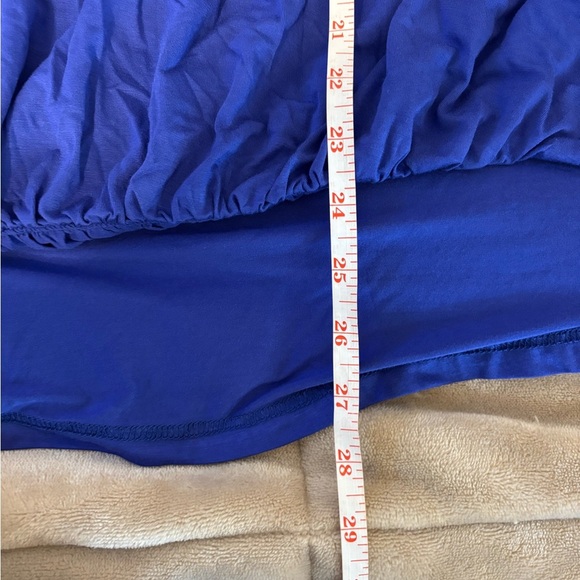 Blue Wrap Blouse with Ruffled Sleeves - Picture 5 of 8